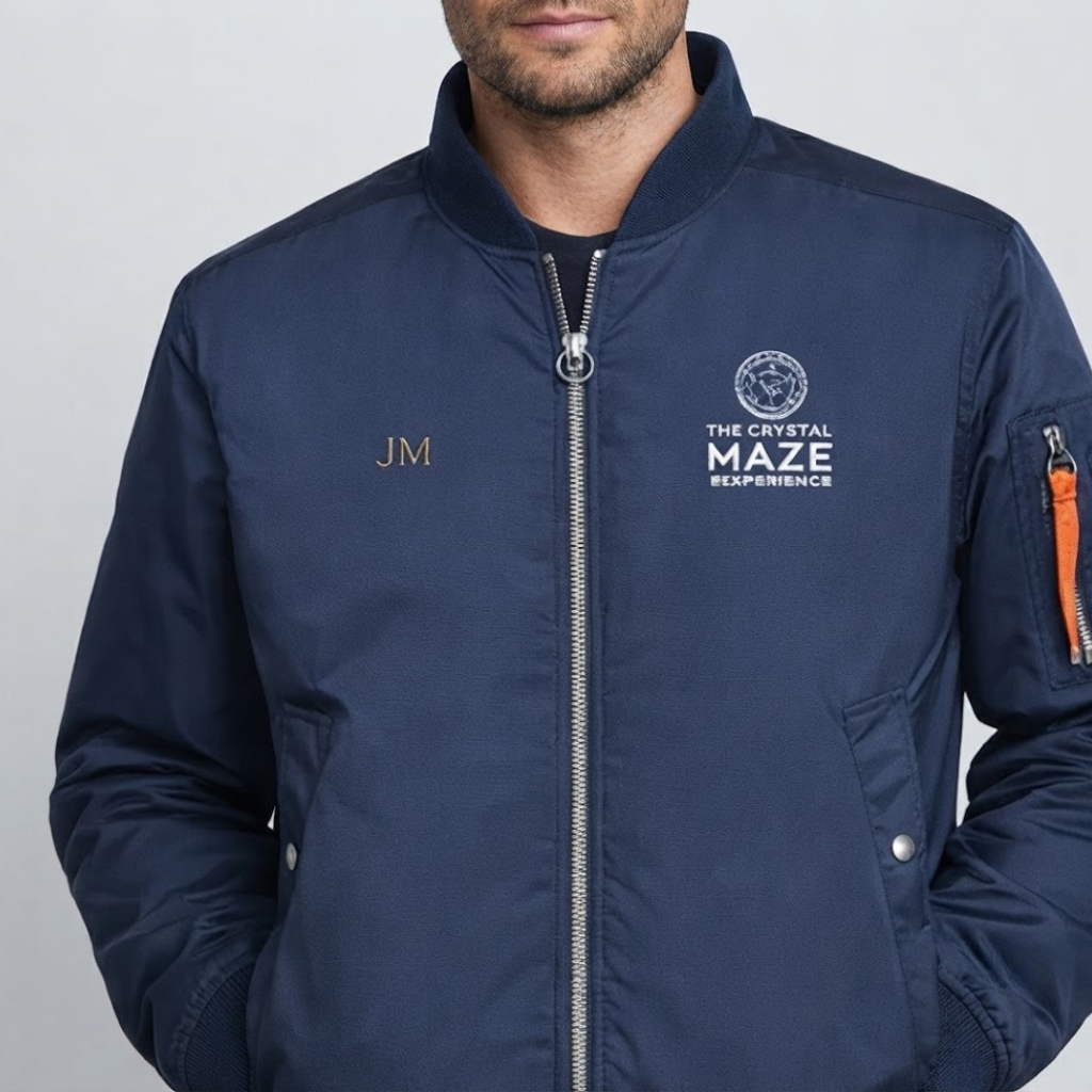 Crystal Maze Pro Pilot Bomber Jacket Navy