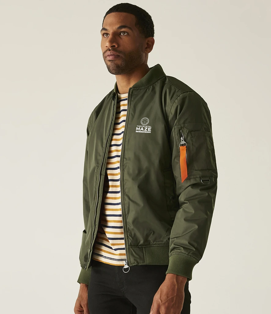 Crystal Maze Pro Pilot Bomber Jacket Khaki