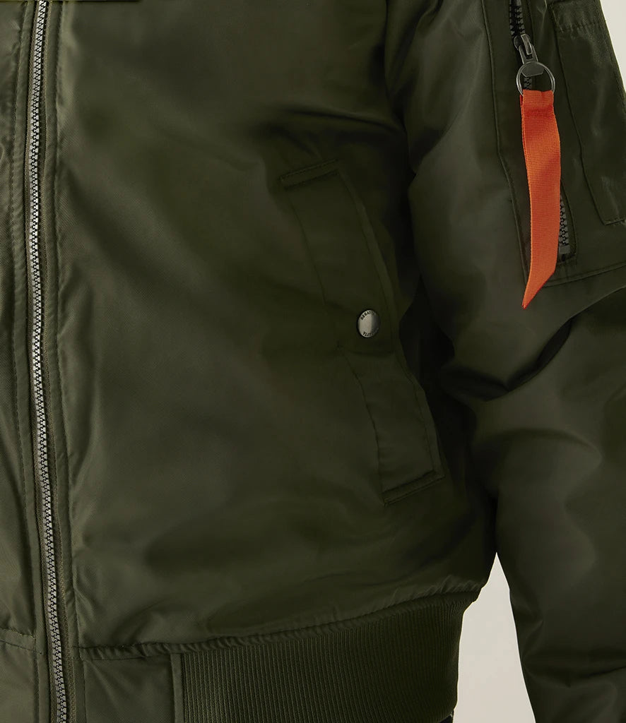 Crystal Maze Pro Pilot Bomber Jacket Khaki